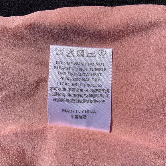 Sz 36 Small Silk Black Pink Cream Ruffle with Gold Pearl Button Blazer - Picture 8 of 10